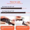 No Show Stretch Belt for Women Invisible Adjustable Strap Belt with Flat Buckle for Jeans Pants Dresses (Suit for US Size 16+, 2pcs/Black+beige)