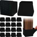 1.5" Square Non Slip Furniture Leg Coasters,16PCS Caster Cups, Rubber Pads Hardwood Floors Protectors for Sofa Bed Piano, Table and Chair Leg Anti Slide Floor Protector.(1 1/2 Black)