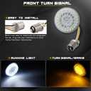 NTHREEAUTO 1157 LED Front Turn Signals, 1156 Rear Turn Signal Light 2Inch Bullet Bulbs with Smoked Lens Cover Compatible with Harley Sportster Softail Dyna Road King Street Glide Iron 883 Touring