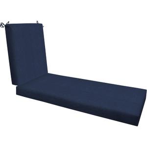 Honeycomb Outdoor Chaise Lounge, 22.5 x 70, Textured Solid Indigo Blue Chair Cushion for Patio Furniture