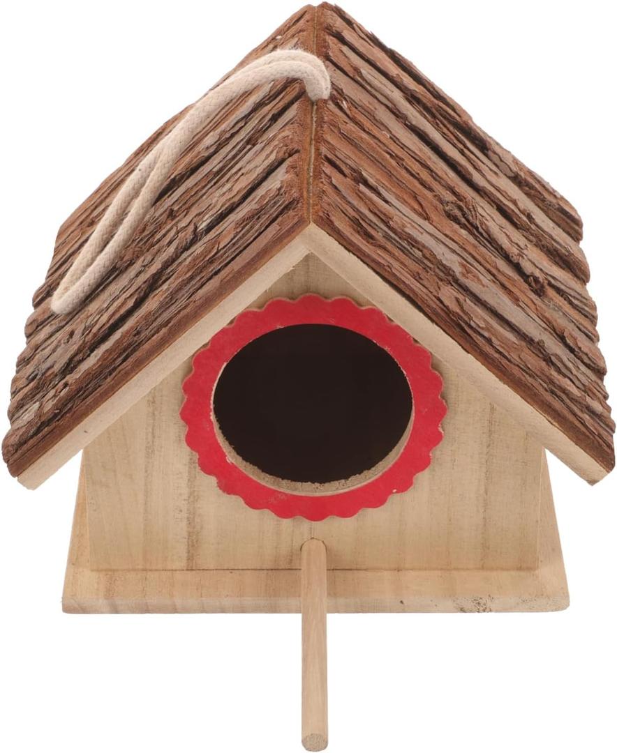 Hanging Bird Nest House Wooden Winter Warm Bird Incubation Box for Outdoor Cockatiel Nesting