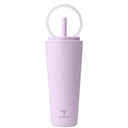 REDUCE Halo 32 oz Stainless Steel Vacuum Insulated Tumbler - Spill Proof Travel Mug with Flip Handle Lid - Keeps Drinks Cold for 32 Hrs - Dishwasher Safe - Cupholder Friendly - Lilac Bud