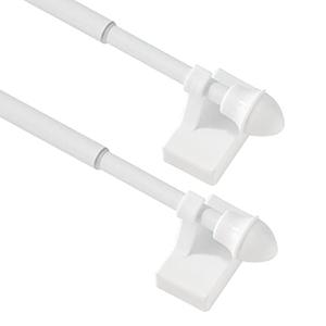 BOOM JOG Magnetic Curtain Rods for Metal Doors, No Tools Required, Multi-Use Adjustable Appliance for Windows Iron Steel Places, 09-16 Inch, 2 Pack, White