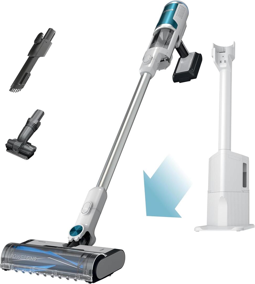 Shark Clean & Empty Cordless Stick Vacuum & Auto-Empty System, BU3521 | HEPA Filter, Lightweight, Portable, Rechargeable, Vacuum for Pet Hair, Carpets & Hard Floors, 40-Min Runtime, White