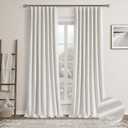 Natural Linen 100% Blackout Curtains for Bedroom 94 Inch Length 2 Panels Set Back Tab Cream Neutral Farmhouse Living Room Darkening Curtain Track System Thermal Insulated Black Out Drapes 52x94
