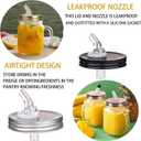 Mason Jar Pour Spouts. free flow Mason Jar Pour Spouts, mason jar for spout regular mouth size 70mm dispenser germination cover. Suitable for any liquid. LeakProof 10Pack + 20 Black Lid Caps (10
