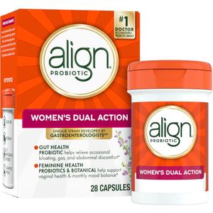 Align Probiotic, Womens Dual Action, Vaginal Probiotics for Women, Womens Probiotic for Vaginal Health Support, with Probiotics for Digestive Health, 28 Probiotic Capsules, BBD 07/2027