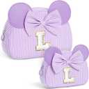 Initial Travel Makeup Bags for Girls | Personalized Initial Makeup Bag | Purple Cosmetic Bags Travel Bag | 8 9 10 11 12 13 14 15 16 Years Old Girl Gift Teen Girl Kids Gifts Trendy Stuff L