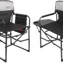 SUNNYFEEL Oversized Directors Camping Chair for Adults with Side Table Portable Folding Chair 500 LBS with Padded Back, Cup Holder, Side Pocket & Carry Bag for Camping, Fish, Lawn, Beach, 2 PCS
