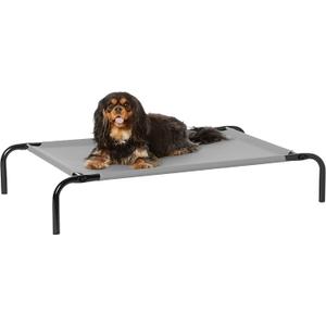 Amazon Basics Cooling Breathable Elevated Dog Bed with Metal Frame for Small Dogs, 36" x 22" x 7.5", Grey