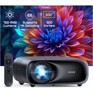 NexiGo PJ40 (Gen 3) Projector with WiFi and Bluetooth, D65 Calibrated, Native 1080P, 4K Supported, Projector for Outdoor Movies, 20W Speakers, Home Theater, Compatible w/TV Stick,iOS,Android 