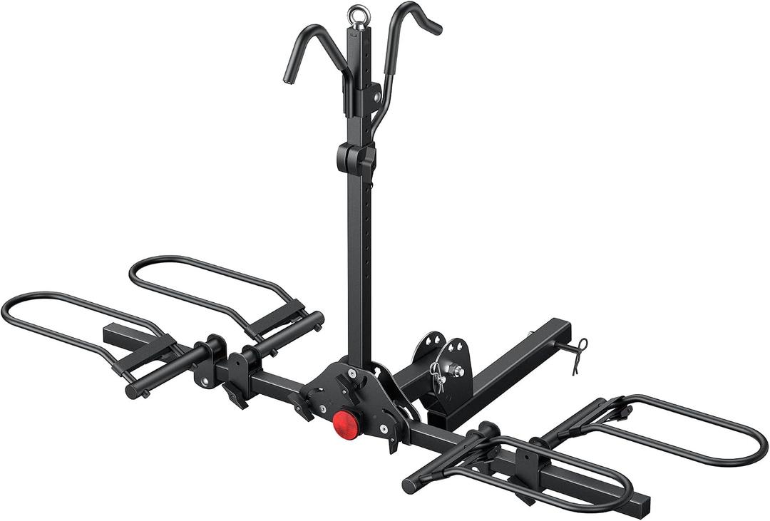 Young Bike Rack Hitch for Car - 200LB 2-Bike Rack Hitch Mount Platform Style Hitch Bike RackSmart Tilting & Easy Fold for Car SUV with 2 Inch ReceiverBike Carrier Fits Up to 5-inch Fat Tire