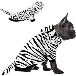 NACOCO Halloween Dog Tiger Costume - Pet White Tiger Cosplay Clothes Coat Hoodie Outfits Cute Warm Winter Apparel for Small and Medium Dogs(White, L) (Large)