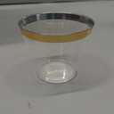Hioasis 200Pcs 9OZ Clear Cups - Plastic Disposable Cups with Gold Trim, Heavy Duty & BPA-free for Party, Wedding, Reception