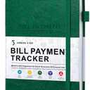 Bill Tracker Notebook - Monthly Bill Organizer & Planner for Personal Budgeting Financial, Payments Checklist Organizer Used Easily for Senior Home Office, 5.8" x 8.5", Dark Green