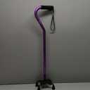 BeneCane Quad Cane Adjustable Walking Cane with Offset Soft Cushioned Handle for Men & Women Lightweight Comfortable with 4-Pronged feet for Extra Stability (puple)