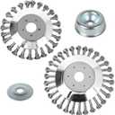 6" & 8" Wired Trimmer Blades Compatible with St ihl Hu sqvarna Ec ho Brush Mowers Ro tary Steel Wire Cutter Trimmer Head for String Trimmers Includes N ut & Uni versal Adapter Kits
