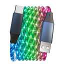 10FT Type C LED Light Up Charging Cable 66W Starry USB A to C Charger Lighted Fast Charging Cord RGB Flowing Light Up Charger Cord Compatible with iPhone 17/16/15/Samsung Galaxy S23 S22 More