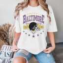 Oversized Football Shirts Women Game Day Tshirt Football Outfits Team Fan Gifts Tee Tops (White, M)