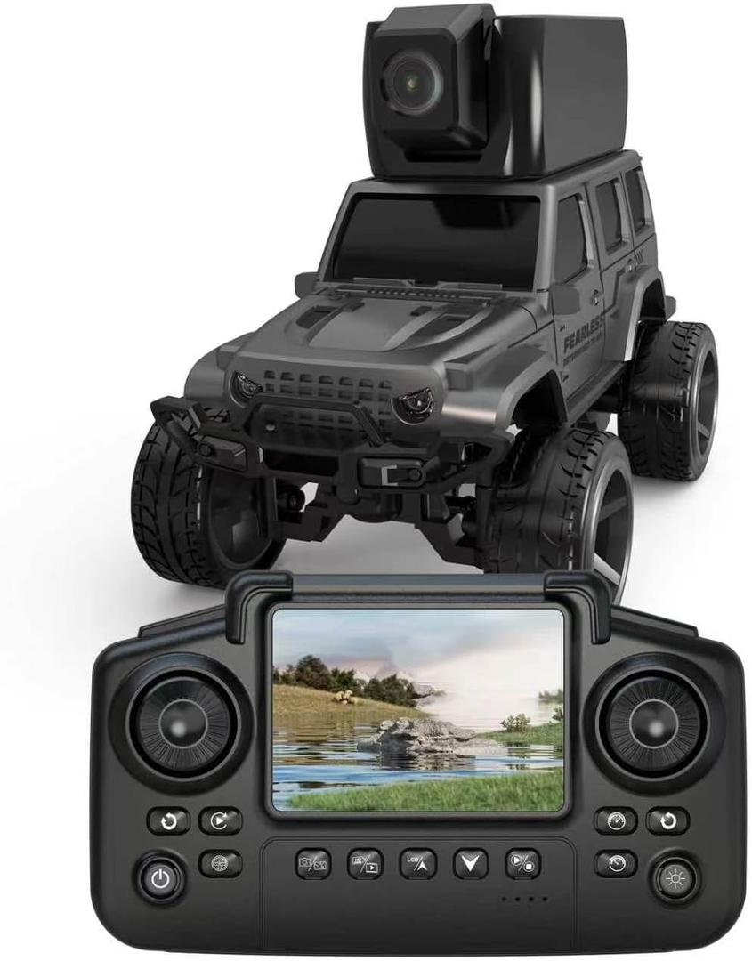1:64 FPV RC Car Toys with Magnetic 45 Camera for Kids, Mini Remote Control Truck with LCD Screen, Live Video, App, 2 Speed, 2.4GHz Indoor Toy for Boys Girls 6 12 Years Old, Birthday