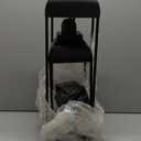 MATAHUM 25'' 19'' Lanterns Decorative Outdoor Indoor, Black Metal Outdoor Candle Lanterns, Set of 2 Modern Farmhouse Decorative Lantern for Fireplace, Patio, Porch, Floor, Christmas Lantern (No Glass)