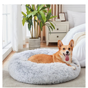 WESTERN HOME WH Calming Dog & Cat Bed, Anti-Anxiety Donut Cuddler Warming Cozy Soft Round Bed, Fluffy Faux Fur Plush Cushion Bed for Small Medium Dogs and Cats (20"/24"/27"/30")