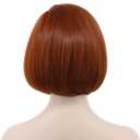 karlery Women's Short Bob Straight Dark Orange Wig Halloween Cosplay Wig Anime Costume Party Wig