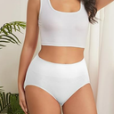 Hibluco Women Underwear High Waist Stretch Briefs Soft Underpants Ladies Full Coverage Panties