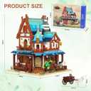 Mini Bricks 1767PCS Fairy Tale Medieval Vintage Post Station Building Blocks, Creative Ideals Village House Architecture Building, Best Halloween for 14+ Boys, Girls or Kids Adults