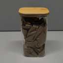 56oz Rectangle Airtight Glass Storage Containers with Bamboo Lids (Set of 3), Square Food Storage Jar, Pantry Organizers for Oats, Cereal, Pasta and Coffee beans (with Black Lable)