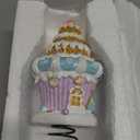 5.5 Inch Gingerbread House Tree Topper Candy Christmas Tree Topper Christmas Pastel Cupcake Decorations Pink Xmas Gingerbread Ornaments 3D Attachment Gift for Home Festive Party Decor