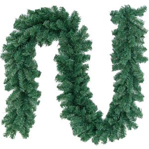 9 ft Christmas Green Garland, Premium Quality Greenery Twist Wreath Artificial Plant, Xmas Greenery Garland for Holiday Outdoor Indoor Home Party Decorations 1-Pack