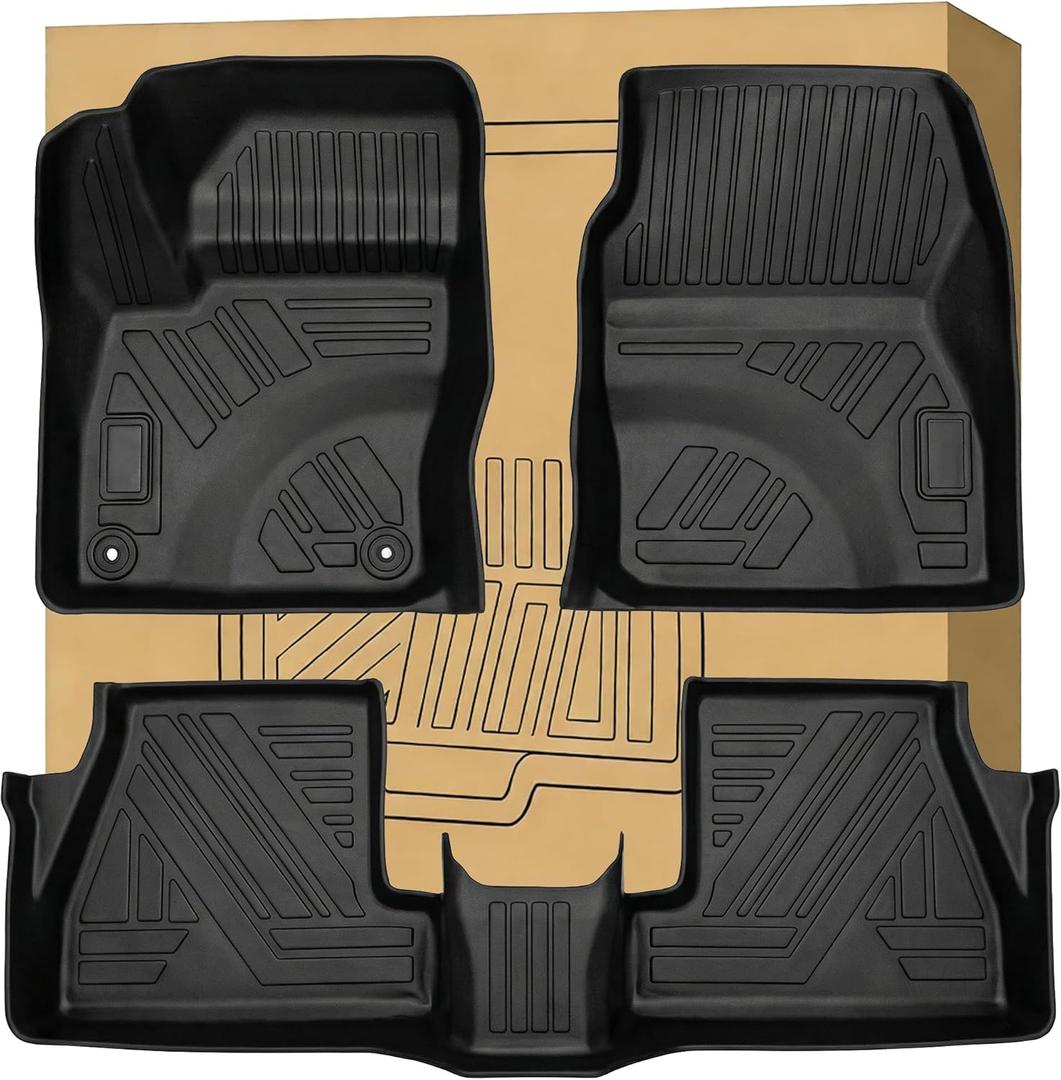 Aiqiying Floor Mats Compatible with Ford Focus 2012-2018 Models，All Weather Protection Waterproof Durable Custom-Fit Front Rear Rows Full Set Carpet Liners TPE Accessories