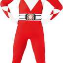 Morphsuits Power Ranger Costume Adult, Power Rangers Costume Adult Men, Power Ranger Costume Adult Woman (X-Large, Red)