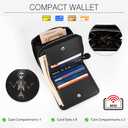 XINNSTAR Genuine Small Wallet for Women, Slim RFID Blocking Credit Card Holder with ID Window, Compact Purses for Women with 24 Card Slots