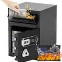 2.8 CUB Drop Safe for Business, Electronic Safe Box with Digital Combination and Anti-Fishing, Depository Safes with Fireproof Waterproof Document Bag, Security Safe for Slips Expense Office Home