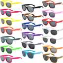 20 Pairs Bulk Sunglasses for Adult Retro 70s 90s Cheap Glasses (20Color) (M)