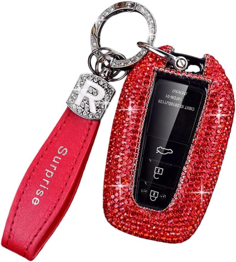 Rhinestone Key Fob Cover for Toyota Prius, Camry, Corolla, CHR, RAV4, Land Cruiser, Highlander, Avalon, GT86, 2017-2026, 2-5 Buttons Smart Keys