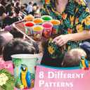 Yungyan 100 Pieces 9 oz Luau Paper Cups Disposable Hawaiian Tiki Paper Cups Tropical Aloha Luau Summer Party Decorations for Summer Tiki Beach Swimming Pool Party Supplies (Tropical Bird)
