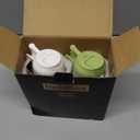 TrendPlain 16oz/470ml Glass Olive Oil Sprayer for Cooking  2 in 1 Olive Oil Dispenser Bottle for Kitchen Gadgets and Air Fryer Accessories, Salad, BBQ - White & Green