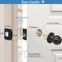 5" Backset Latch Keyed Entry Door Knob with Lock and Key, Standard Square Interface Entrance Ball Doors Knobset Lockset, Matte Black