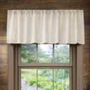 Valea Home Linen Valance for Kitchen Rod Pocket Rustic Farmhouse Crude Window Curtain Valances 18 inch Length for Bathroom Living Room, Natural, 1 Panel