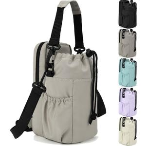 Water Bottle Holder with Strap, 32/40oz Insulation Water Bottle Carrier Bag with Phone Pocket, Water Bottle Sling Bag Crossbody Water Bottle Holder for Hiking Walking