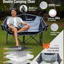 KingCamp Oversized Double Camping Chair, Heavy Duty 880lbs with Padded Seat & Cup Holders, 2 Person Loveseat Perfect for Outdoor Sports Family and Couples, Ideal for Lawn and Backyard, Black/Grey