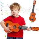 Kids Toy Classical Ukulele,17 Inch 4 Strings Guitar Ukulele Musical Toy,Educational Guitar Toy for Toddlers and Preschoolers, Heart-shaped