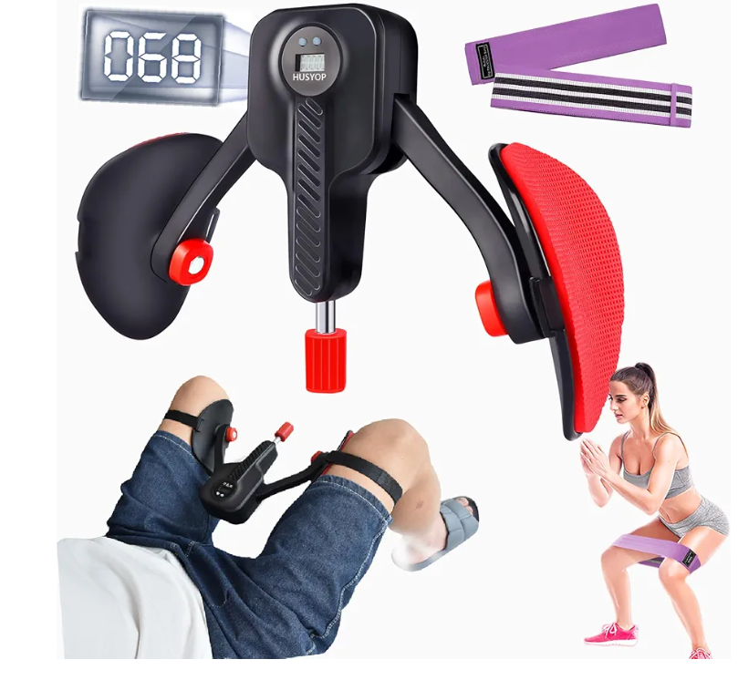 Husyop Thigh Master 0-110 lbs Adjustable Resistance Inner Thigh Exerciser, Thigh Trainer Pro, Pelvic Floor Exerciser Kegel Trainer Thigh Toner Hip Trainer for Women Men (Black)