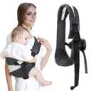 Easy to Wear Baby Sling Carrier - Compact Toddler Carrier with Adjustable Strap, Soft Padding, Non-Slip Hip Seat for Infants and Toddlers (7-44 LBS, 6-48 Months) (black)