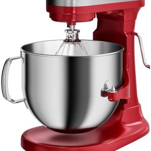 GuanQiao 6 QT Food-Grade Stainless Steel Mixer Bowl Compatible With KITCHENAID BOWL LIFT STAND MIXERS 5.5-6 Quart, With Anti-slip Handle & 2 Matching Locks, Stainless Steel Polished