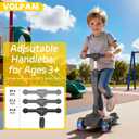 Electric Scooter for Kids, 80W Motor, 24V 62.4Wh Capacity Battery, Lighted Up Wheel, Adjustable Handlebar Height, Rear Fender Brake, Max Load 110 LBS
