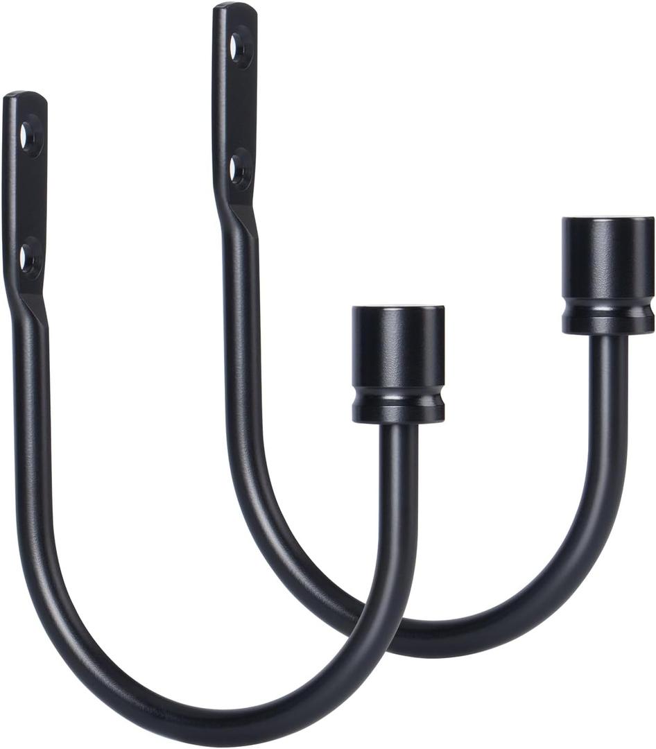 Curtain Holdbacks, Black, 2 Pack, Curtain Tiebacks Wall Mounted Curtain Hooks Holders for Drapes